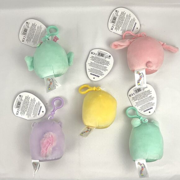 Squishmallows 2024 Easter Squad Clips 3.5 inch Bunny Butterfly Plush Set Of 5 - Picture 3 of 6